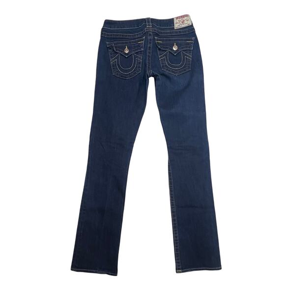 True Religion Women's Billy Jeans Size 28 Dark Wash Straight Denim Low Rise - Picture 2 of 15